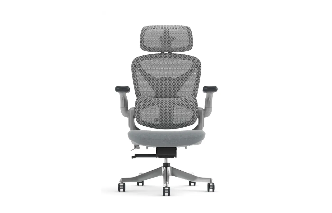A007 gray ergonomic mesh chair, front view