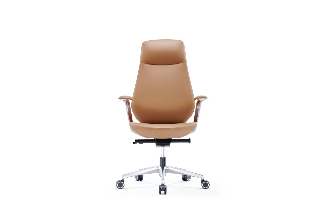 A207 orange microfiber leather executive office chair, front view