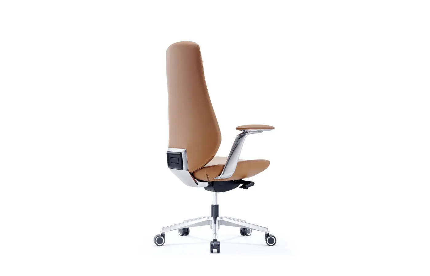 A207 orange microfiber leather executive office chair, right-side view