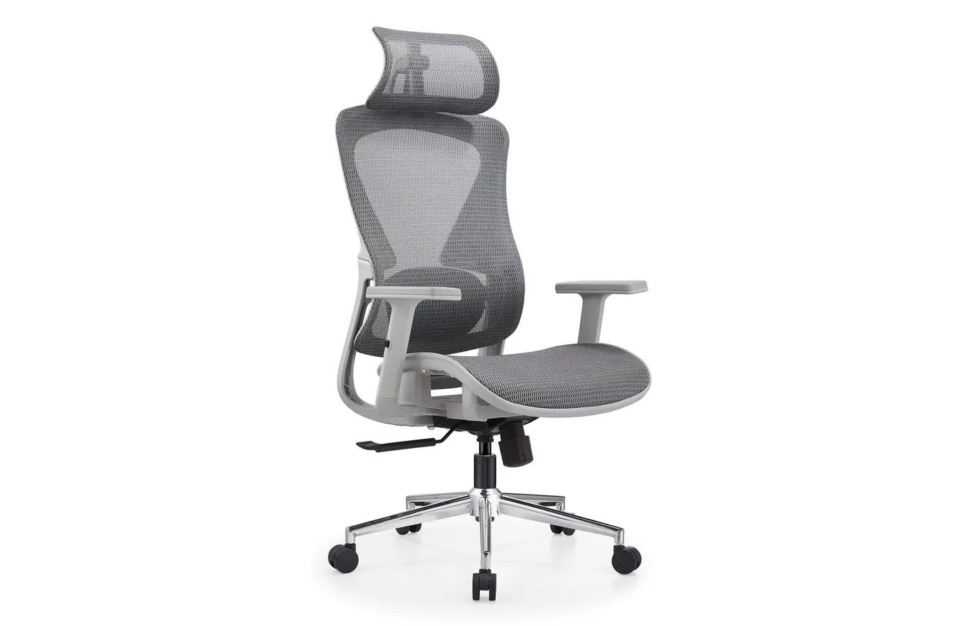 A8626-Q gray ergonomic mesh office chair, front three-quarter view