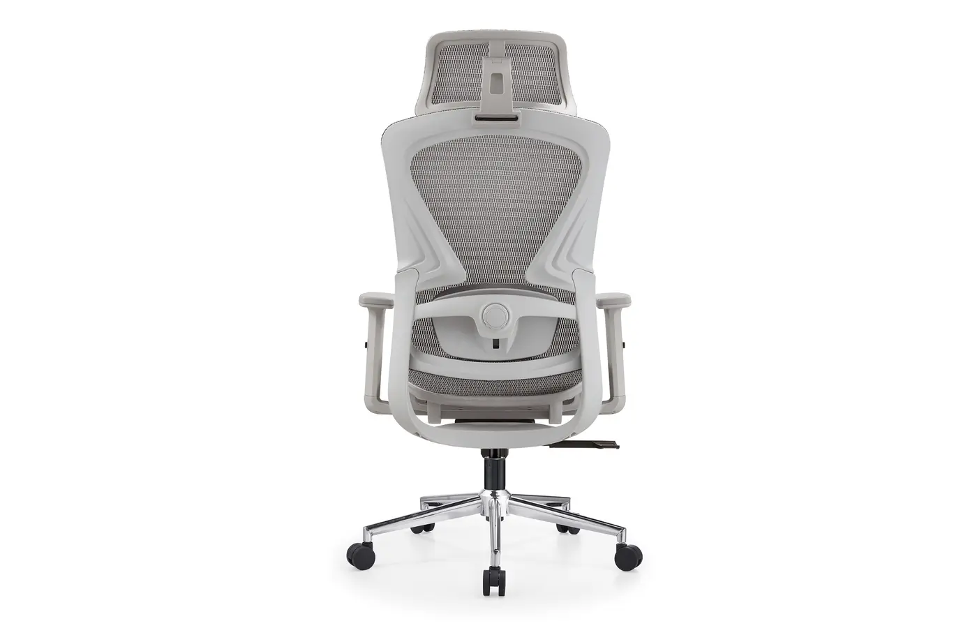 A8626-Q gray ergonomic mesh office chair, rear view