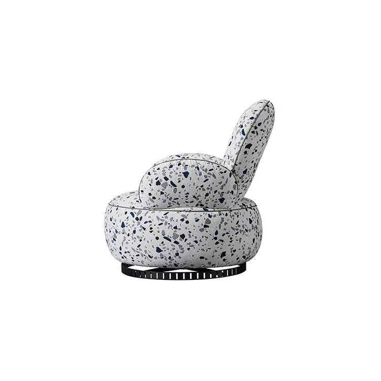 BZ-1873 terrazzo-pattern swivel lounge chair, product view 4