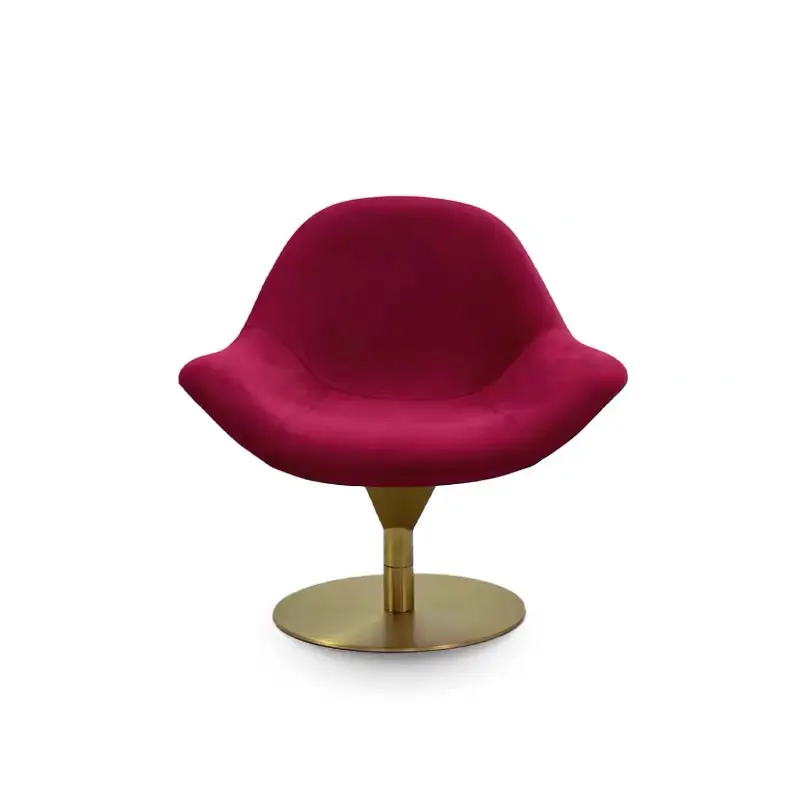 CM-SF2625 burgundy pedestal swivel lounge chair, product view 4
