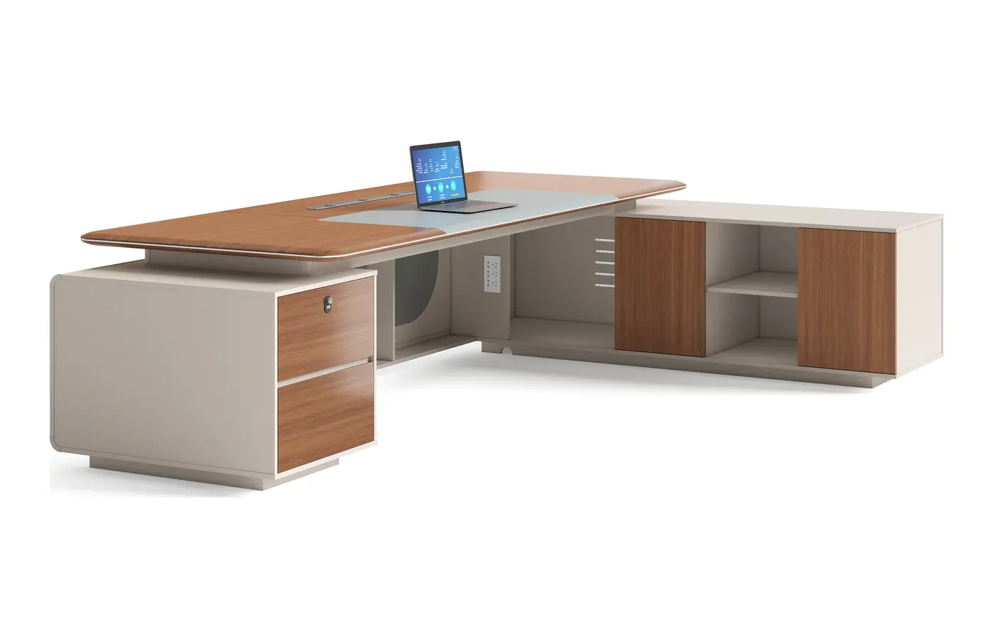 DY-D0132 executive office desk, product view 2