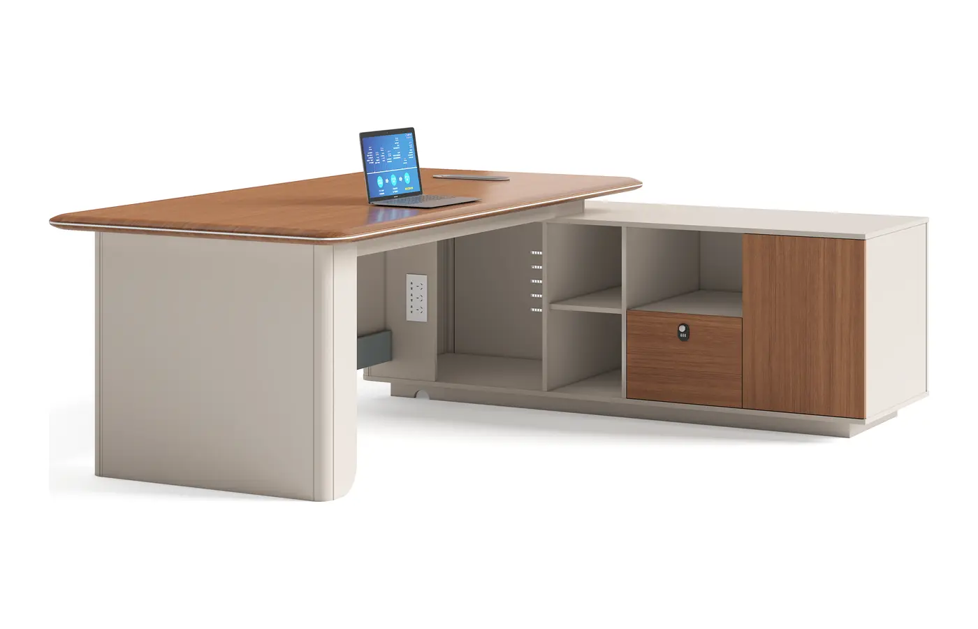 DY-D0324 executive office desk, product view 2