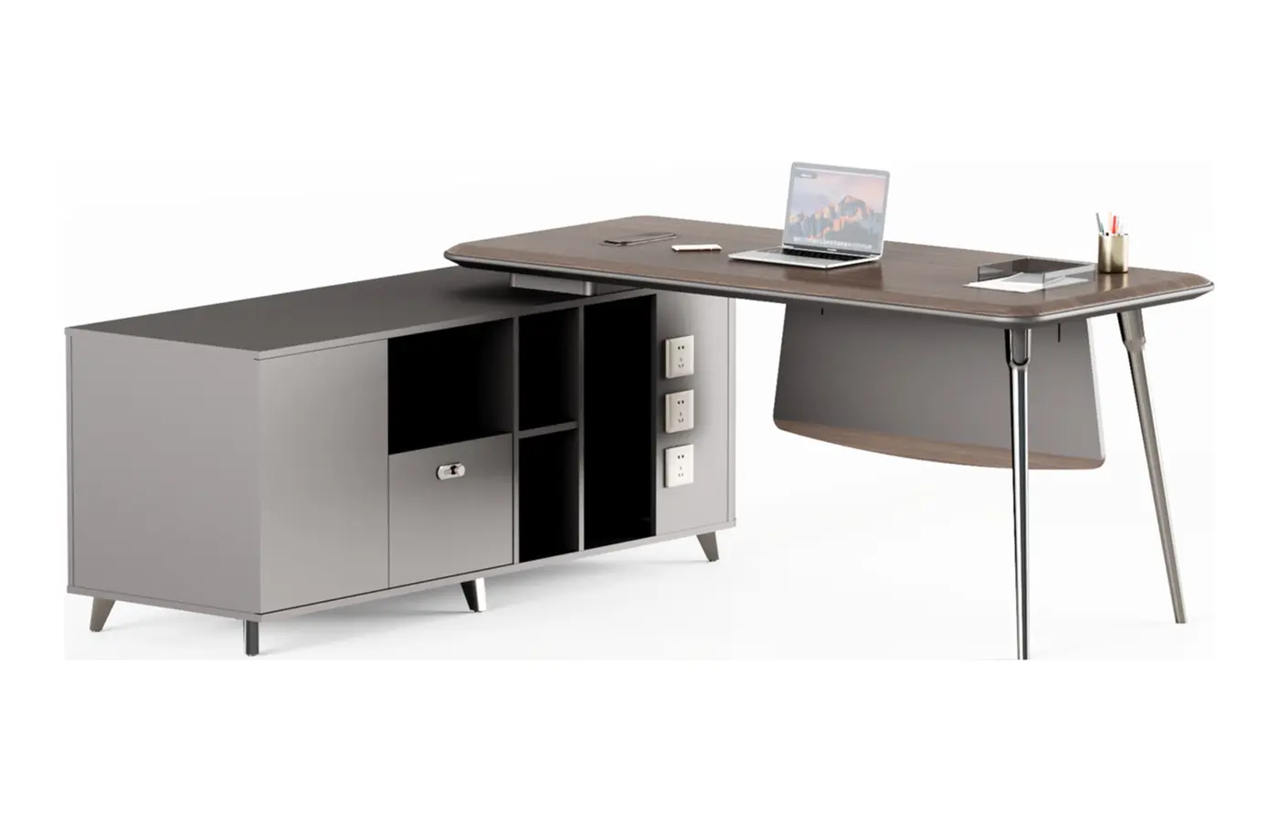 DY-D2022 executive office desk, product view 4