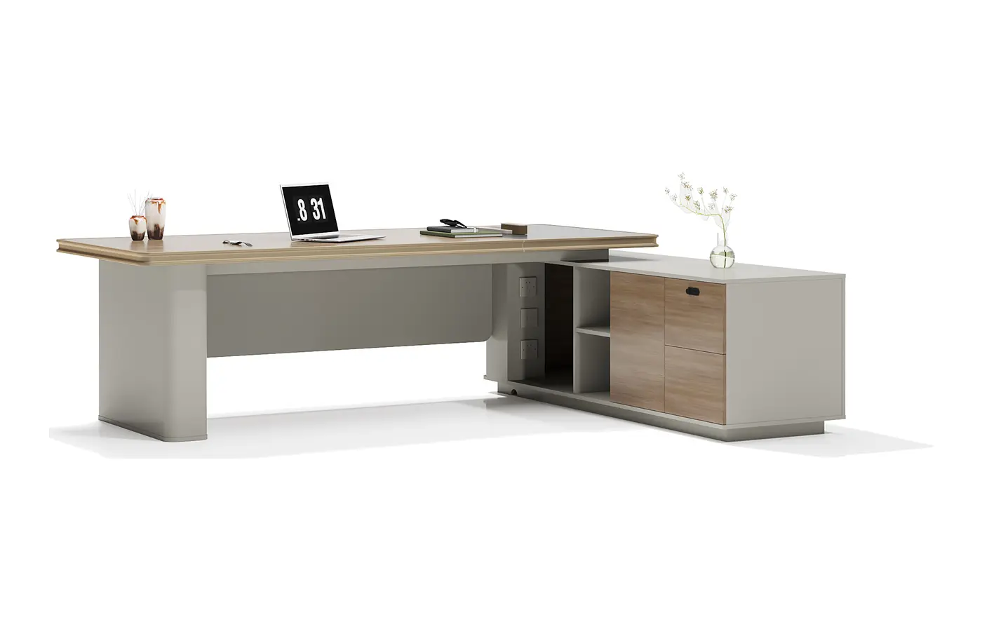 DY-QXD0326 executive office desk, product view 2