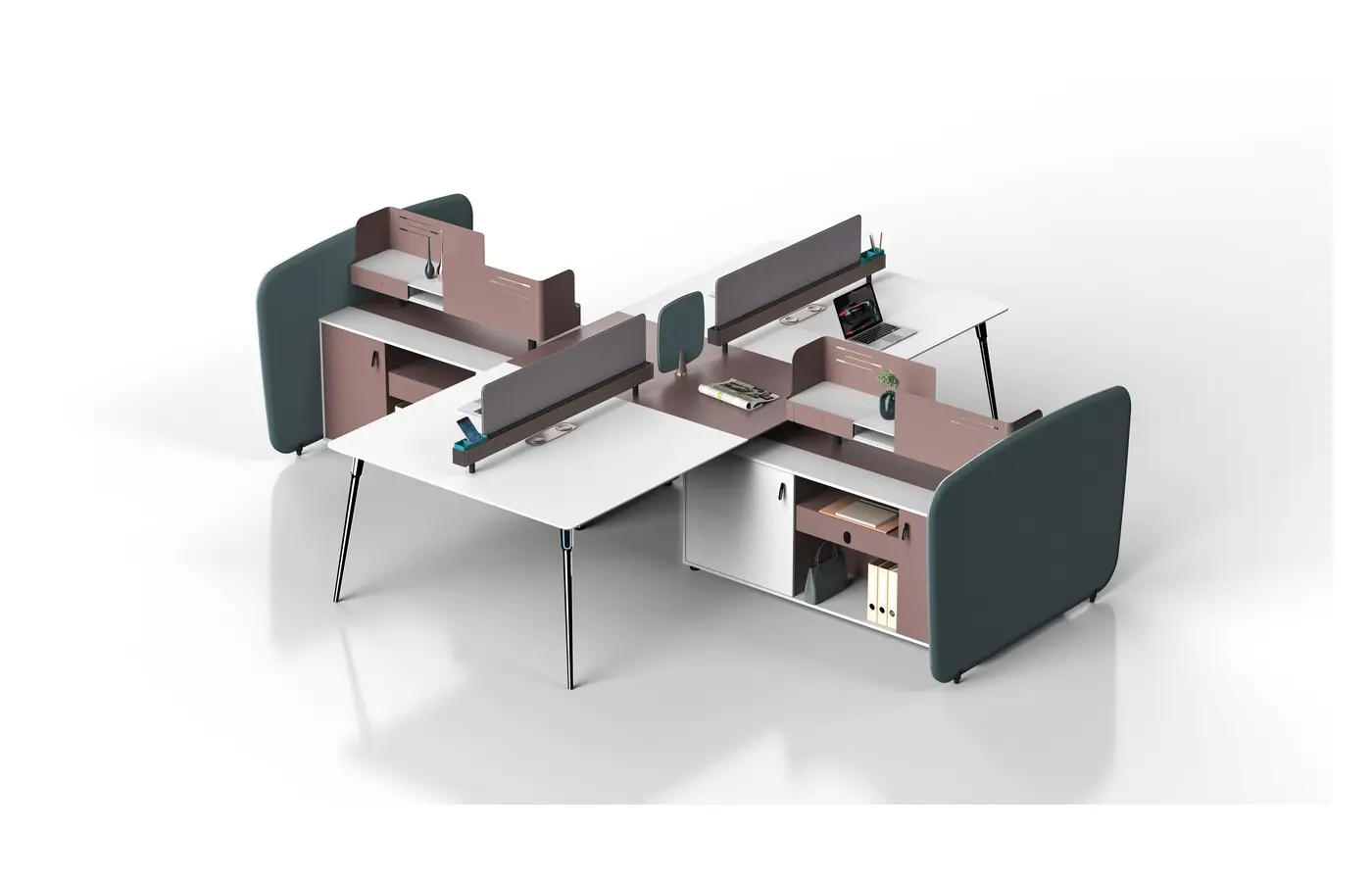 FB01-P06-4 commercial staff desk, product view 1