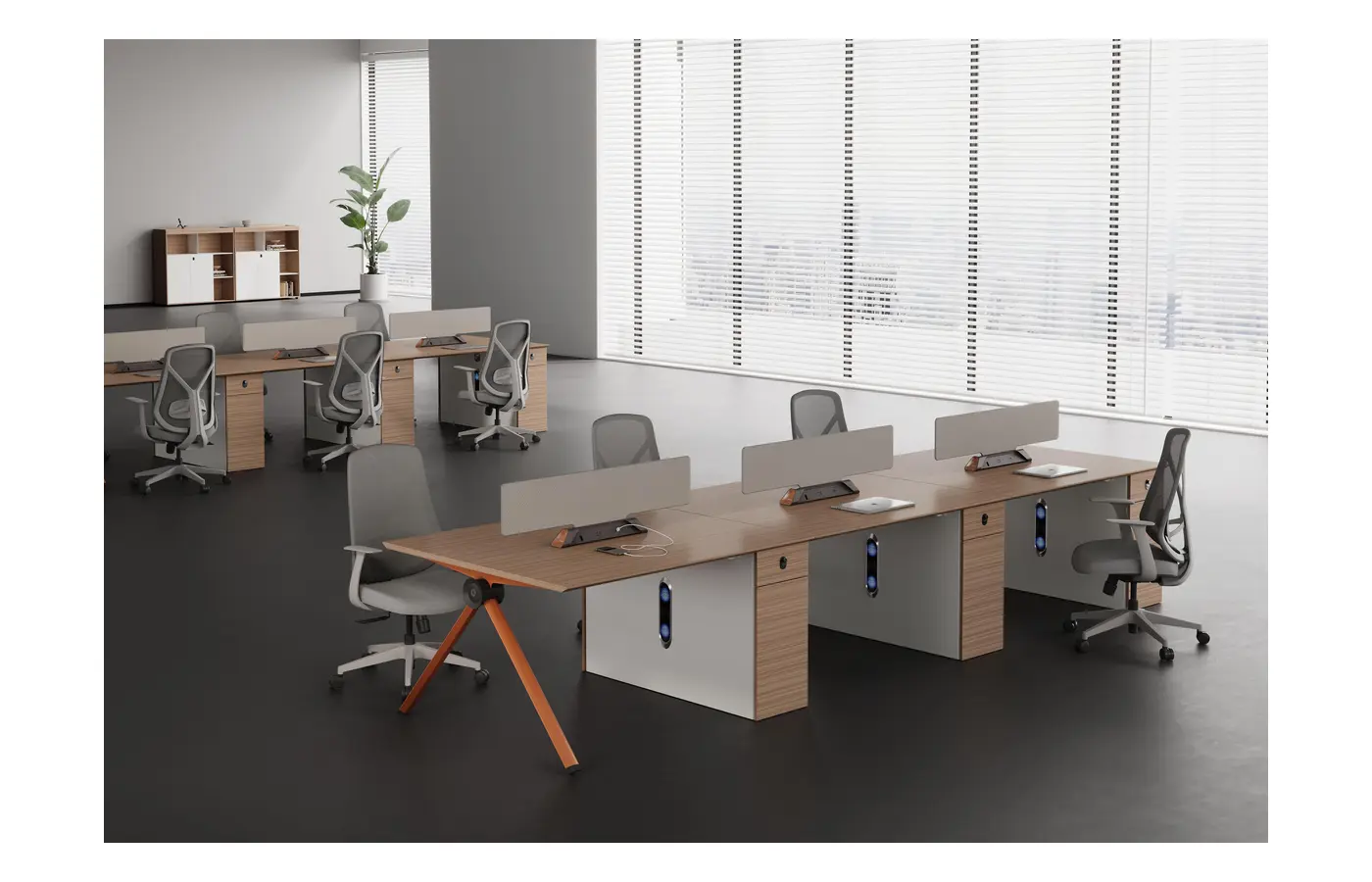 FL-P02-2A commercial staff desk, product view 3