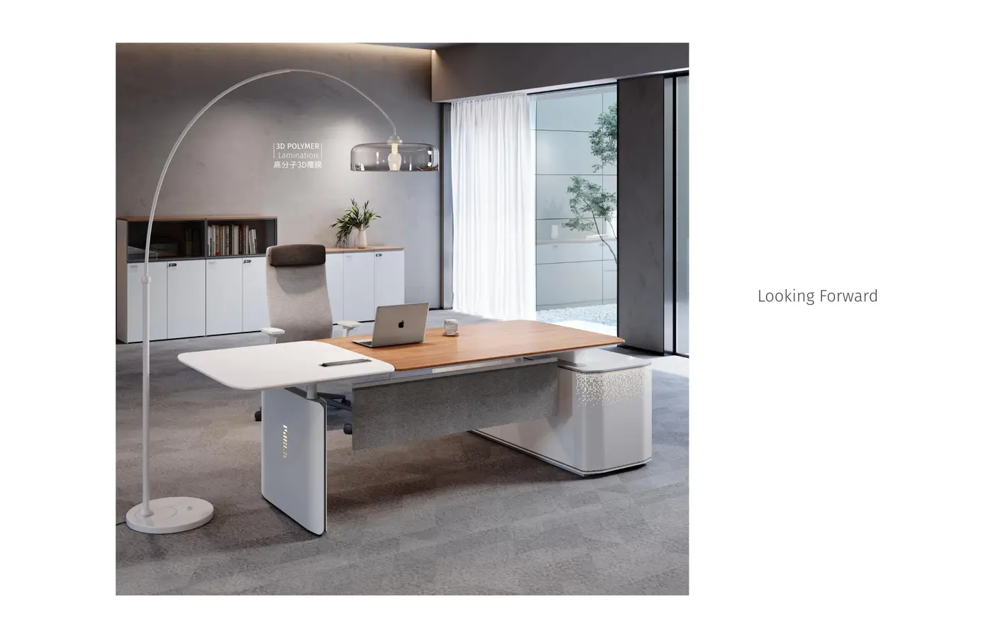 GA-M-101SS executive office desk, product view 2
