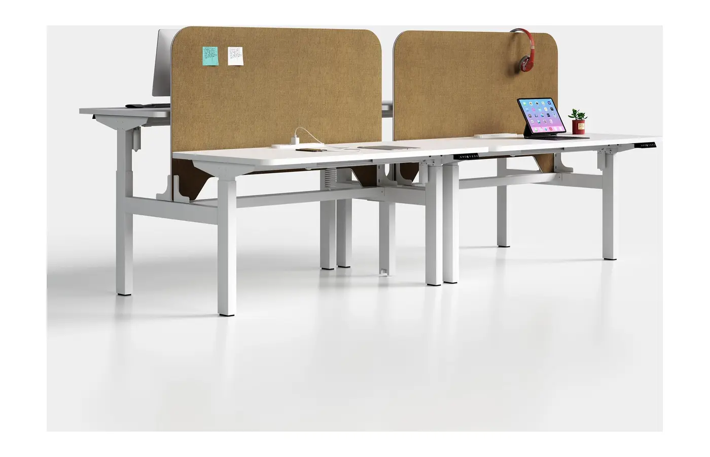 GC-P01D-2A Four-Person Height-Adjustable Workstation, product view 3