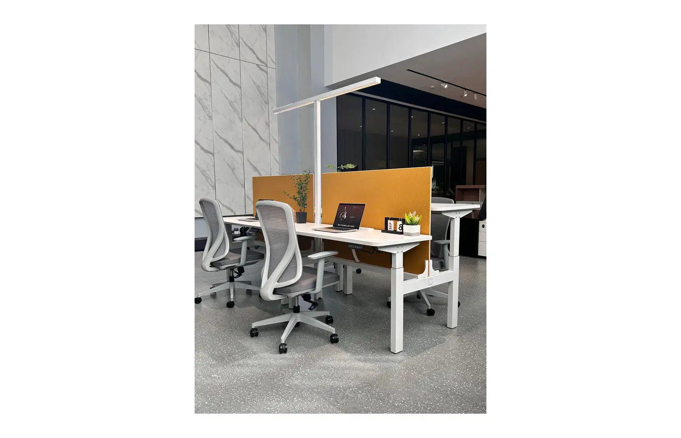 GC-P01D-2A Four-Person Height-Adjustable Workstation, product view 5