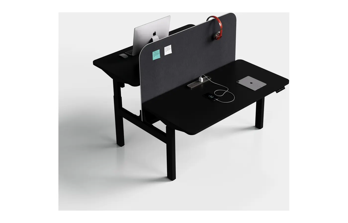 GC-P05D-2 Black Dual Height-Adjustable Bench Desk, product view 3