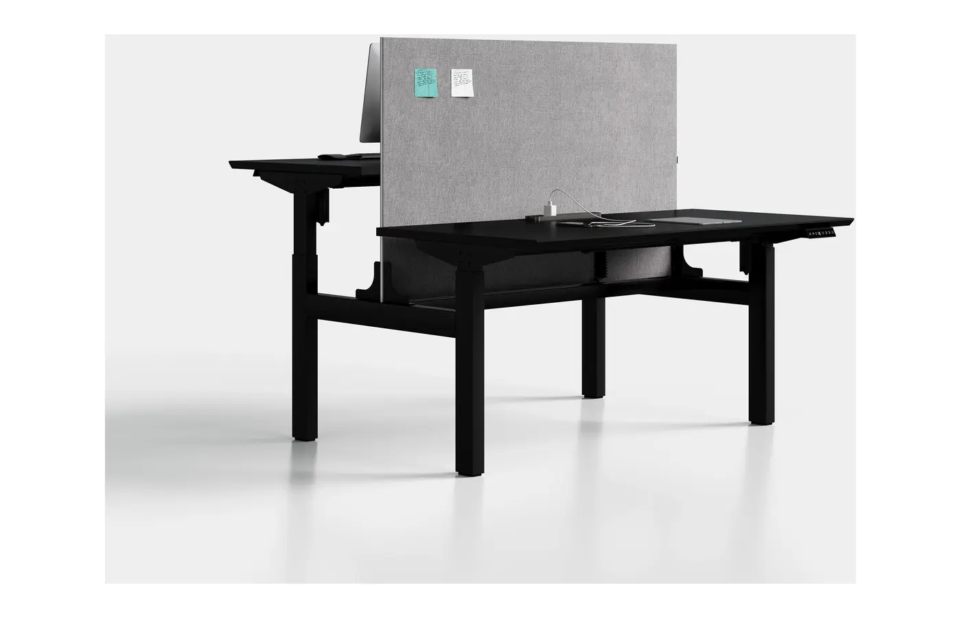 GC-P05D-2 Black Dual Height-Adjustable Bench Desk, product view 4