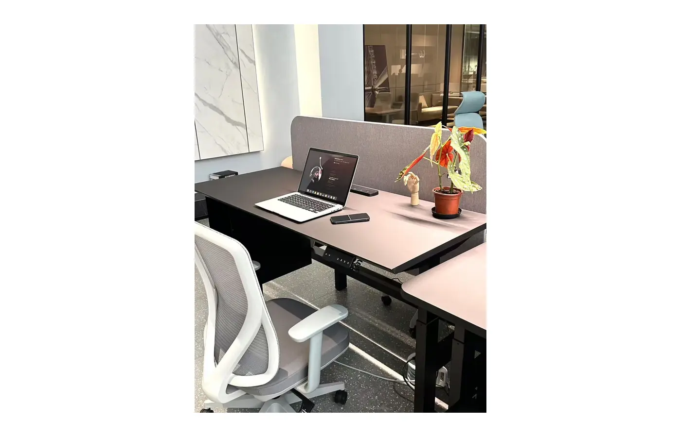 GC-P05D-2 Black Dual Height-Adjustable Bench Desk, product view 6