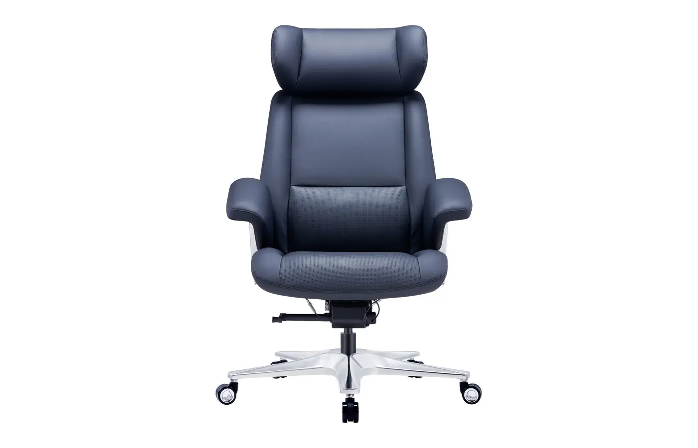 GF-ZHG black Nappa leather executive office chair, front view