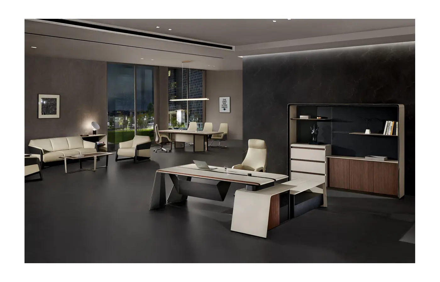 H-06A executive office desk, product view 2