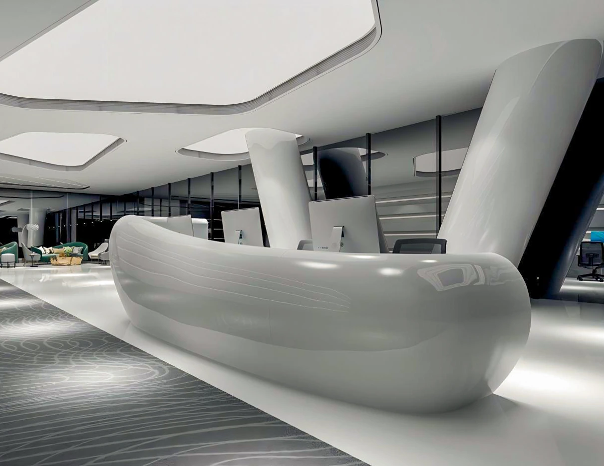 Commercial reception and lobby area