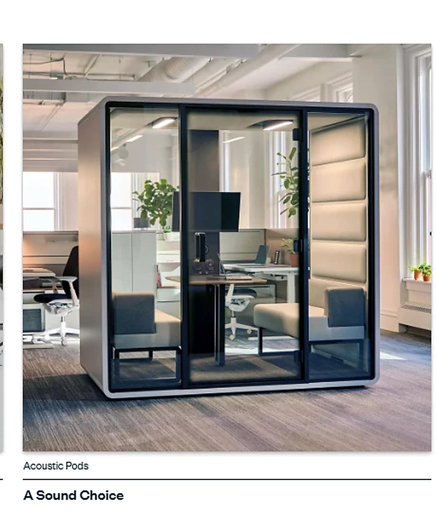 Silent chamber acoustic pod for private office work