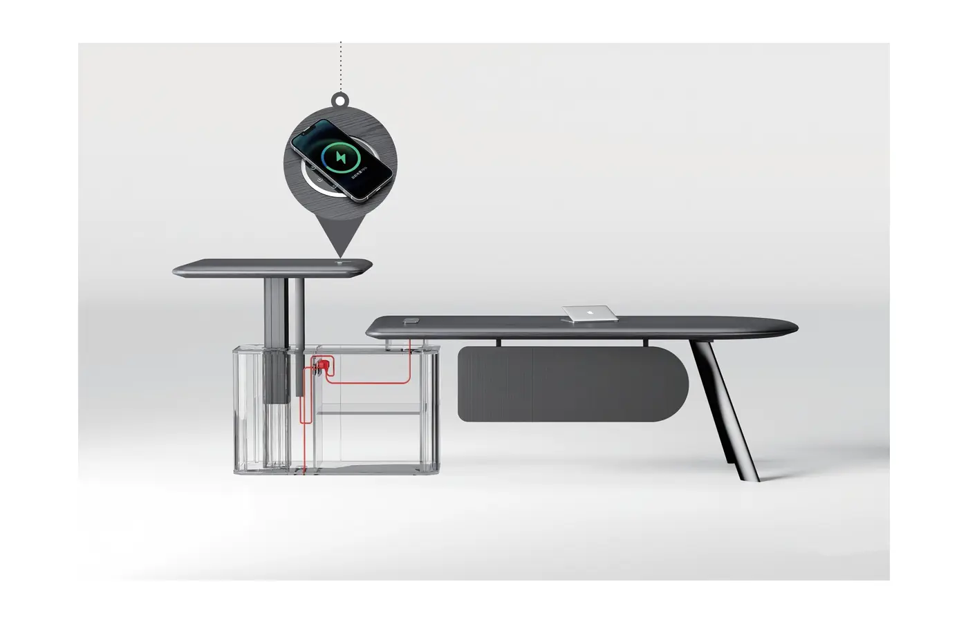 JG-01D30 executive office desk, product view 3