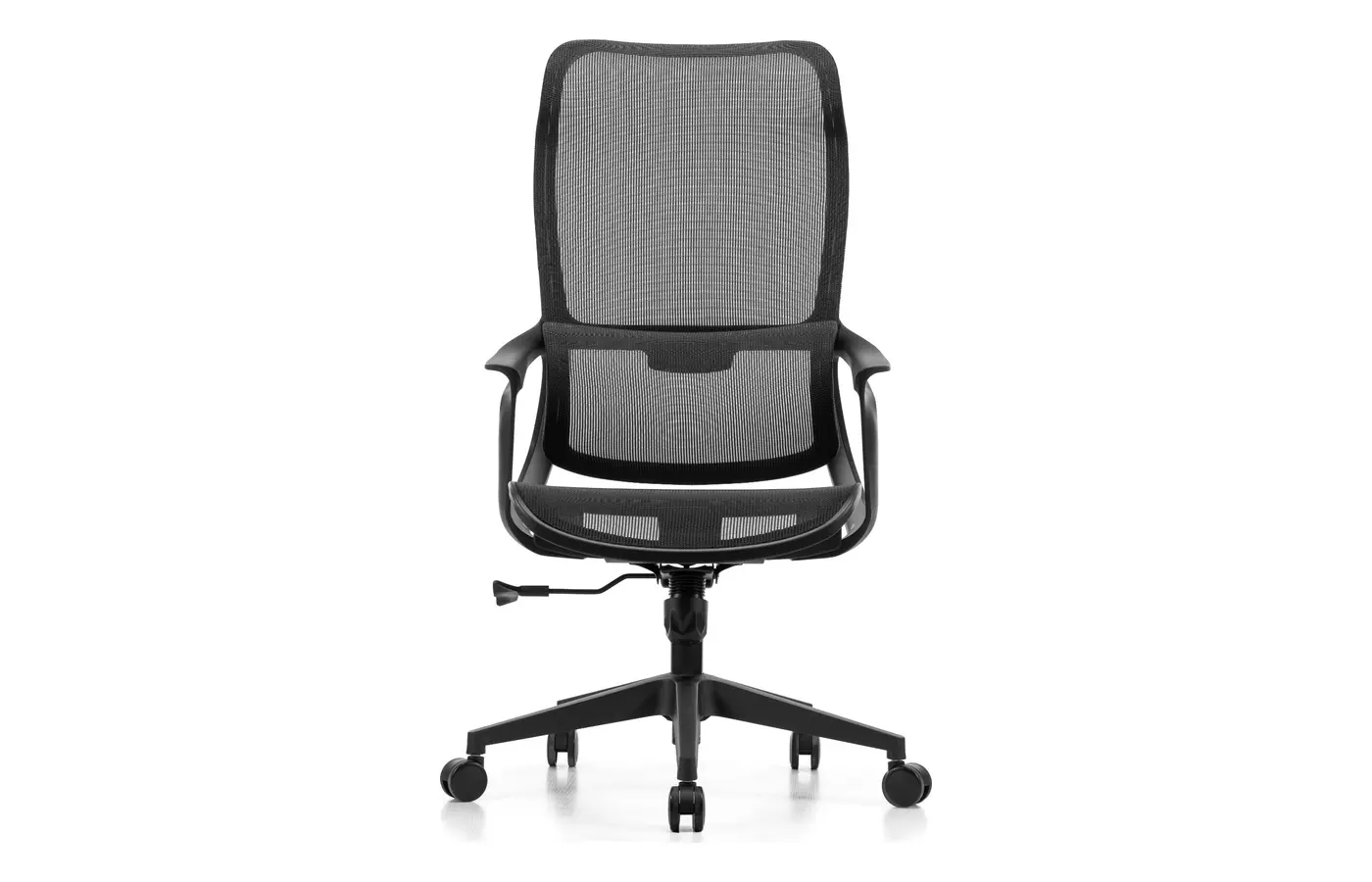 M15 black all-mesh ergonomic chair, front view