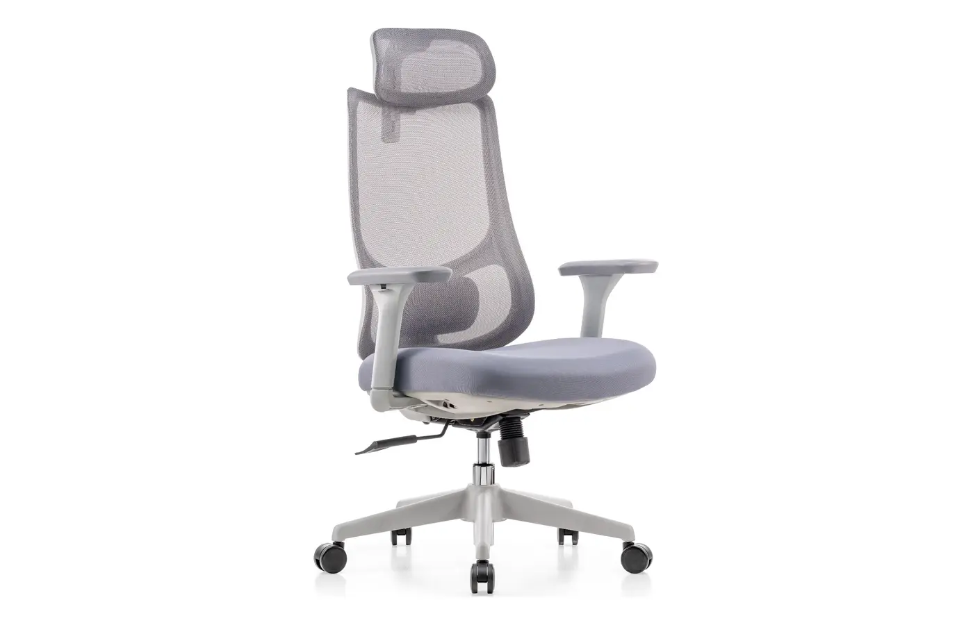 M36 mesh task chair with headrest, front three-quarter view