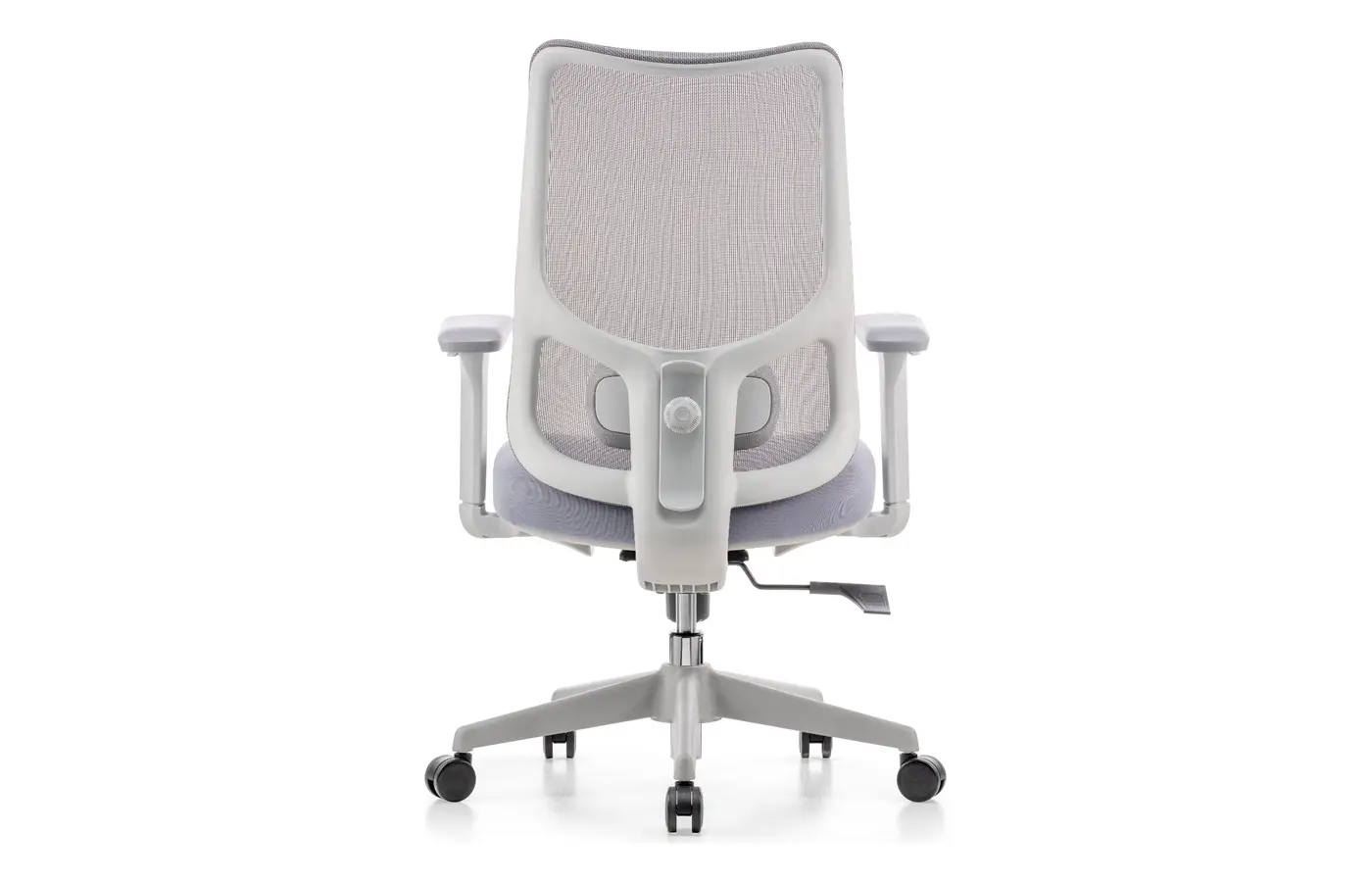 M36 mesh task chair without headrest, rear view