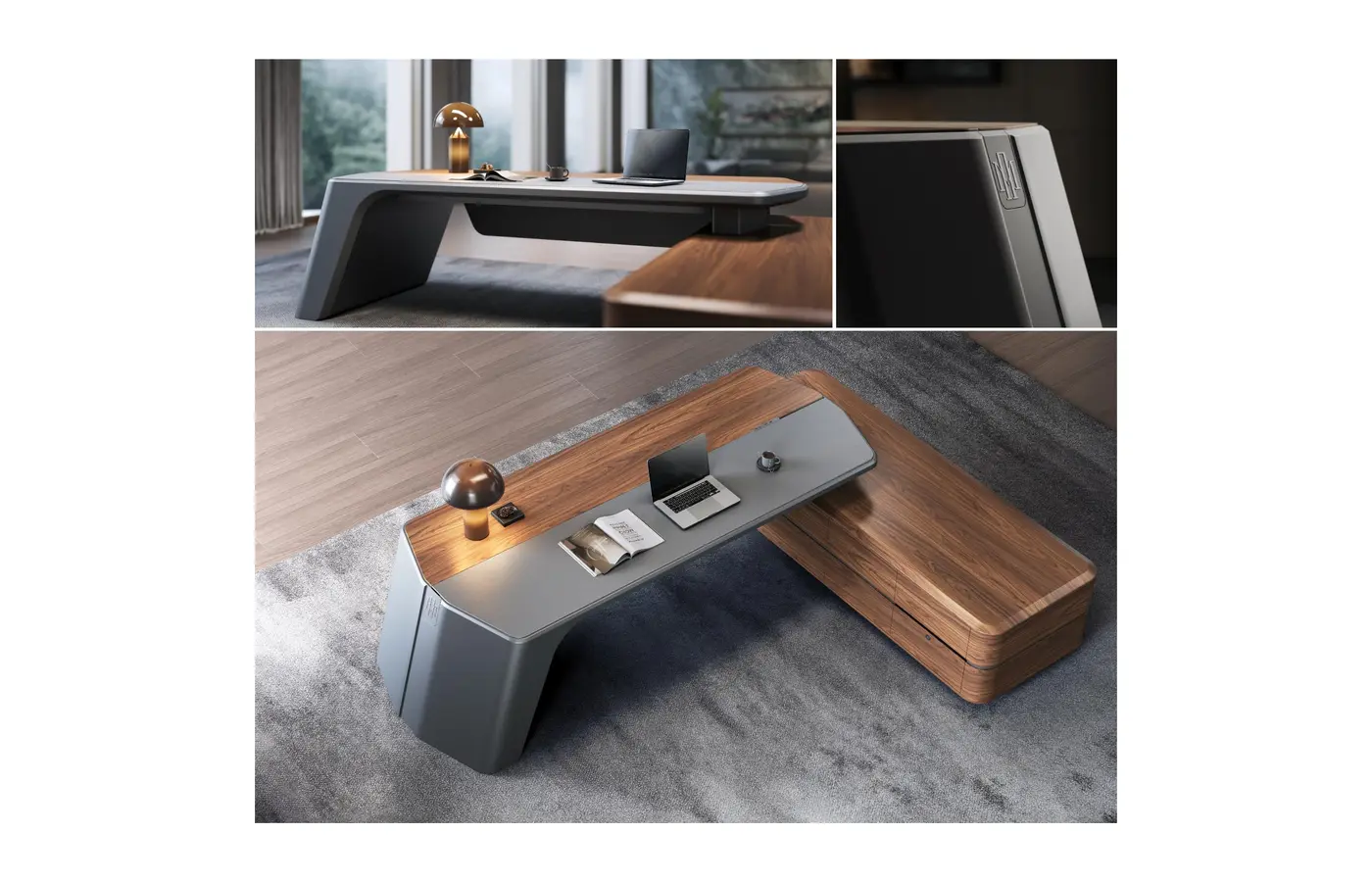 MA-M-001HP executive office desk, product view 2