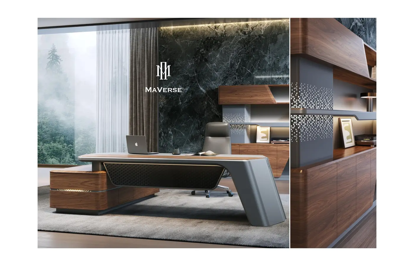 MA-M-001HP executive office desk, product view 3