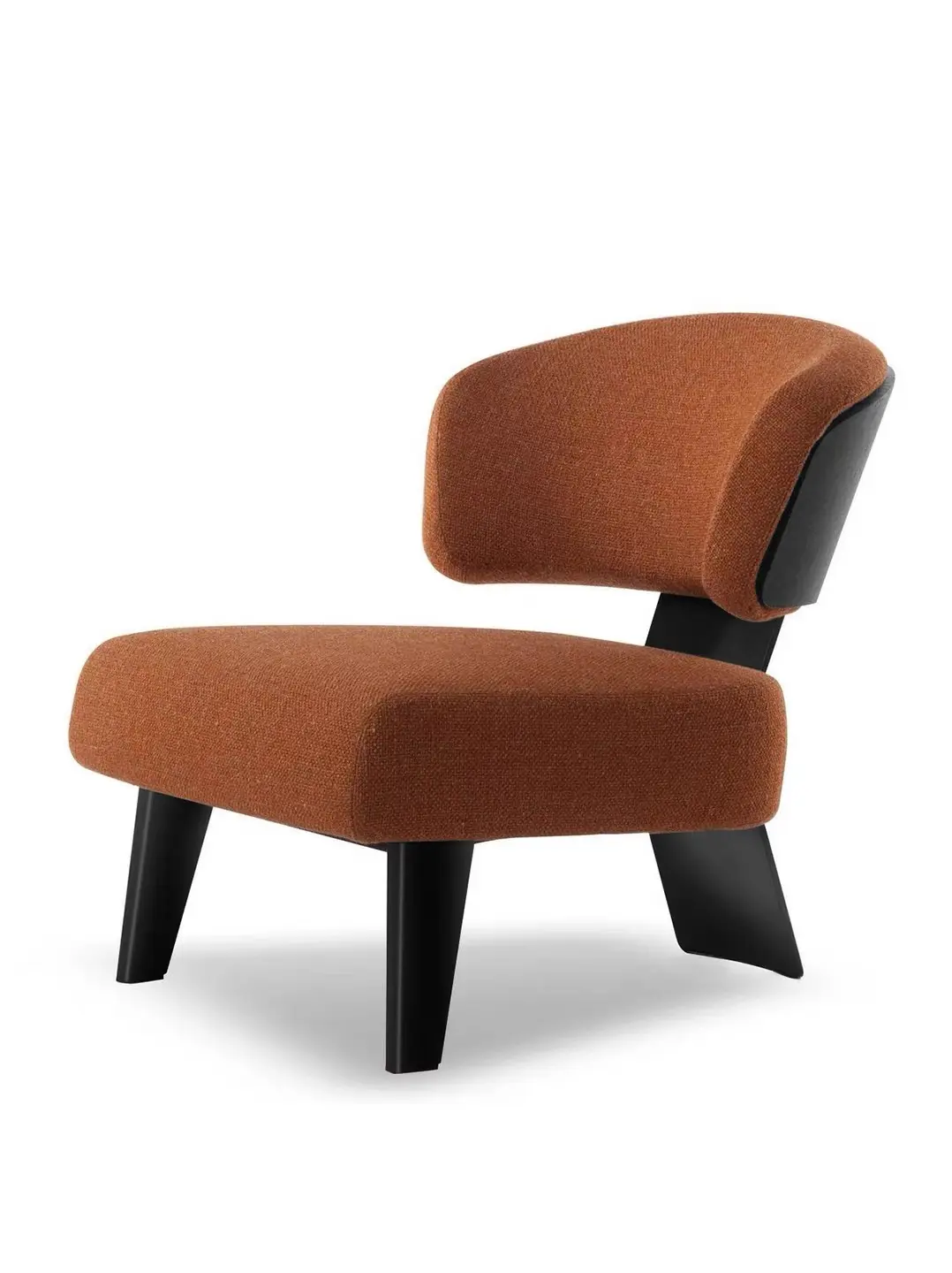 MD-MOP004 patterned low lounge chair with mixed wood and metal legs, product view 4