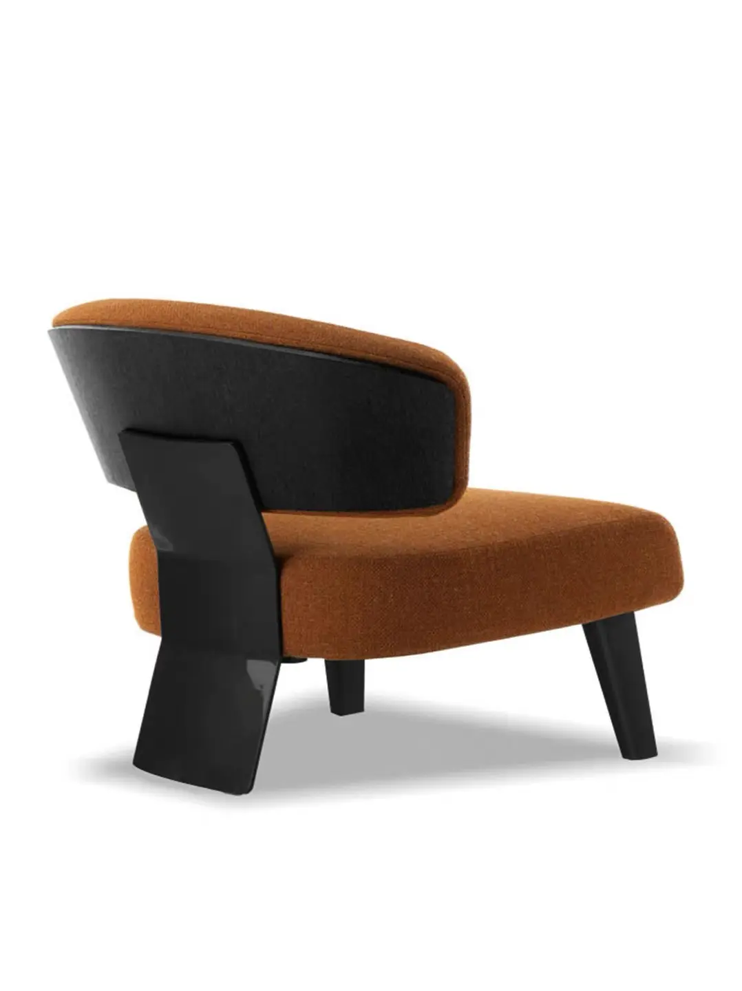 MD-MOP004 patterned low lounge chair with mixed wood and metal legs, product view 5