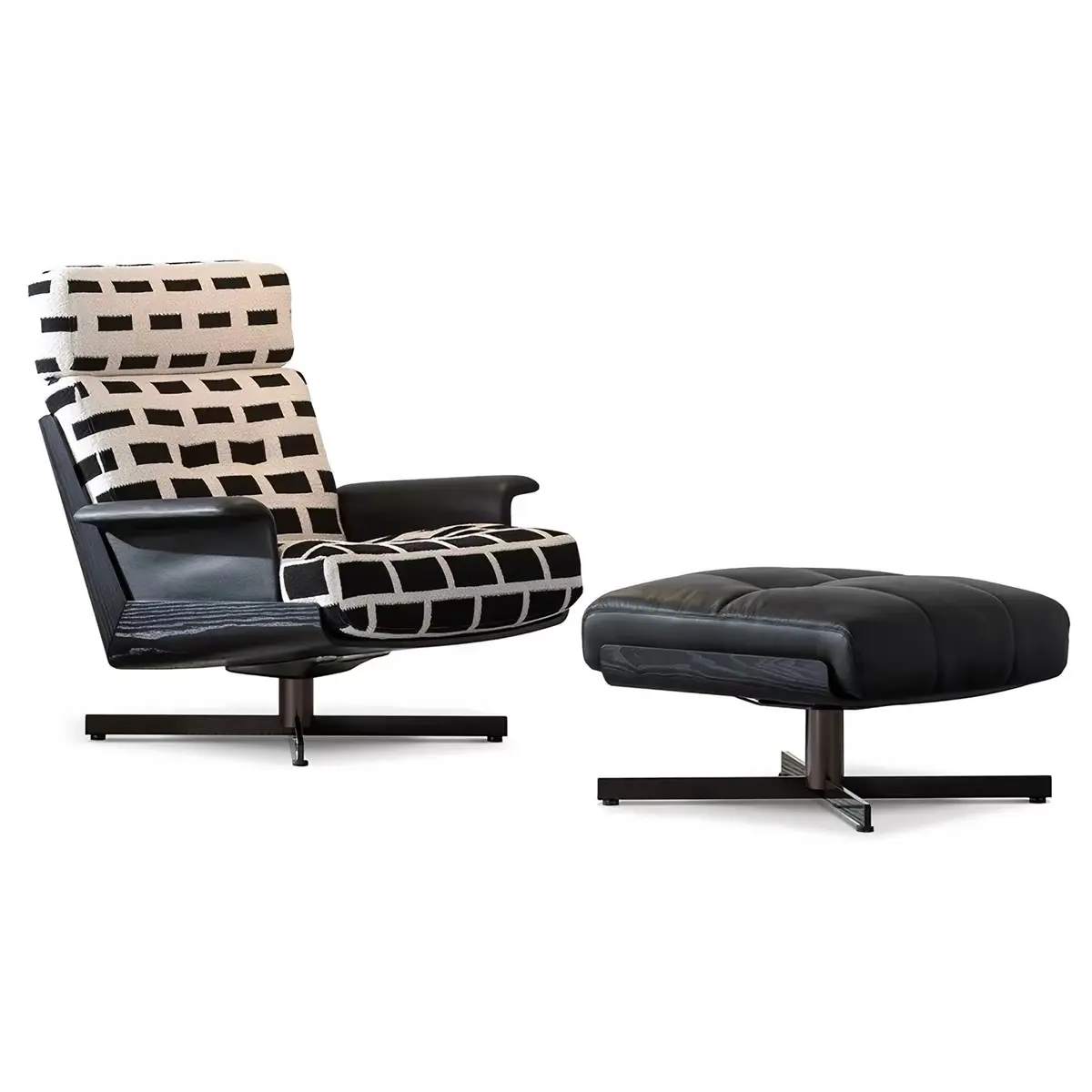 MD-MP137 high-back swivel lounge chair and ottoman set, product view 1