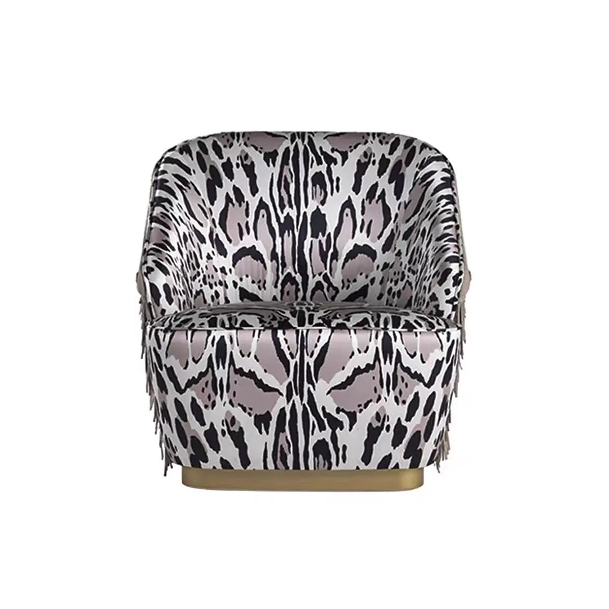MD-QF001 fringed patterned leather lounge chair, product view 2