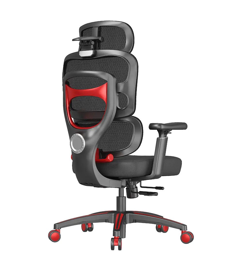 A008 black and red multi-support ergonomic mesh office chair