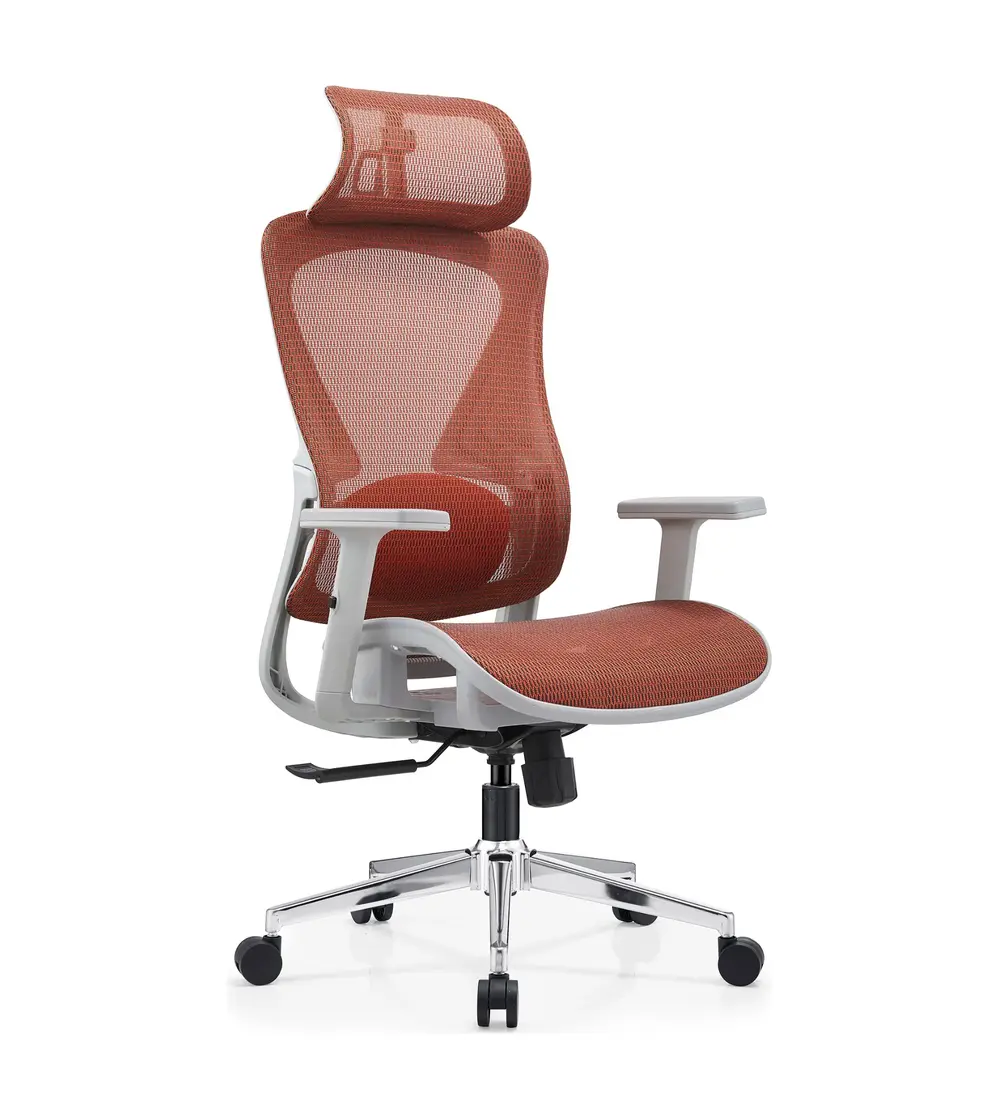 A8626-Q orange ergonomic mesh office chair with adjustable lumbar support