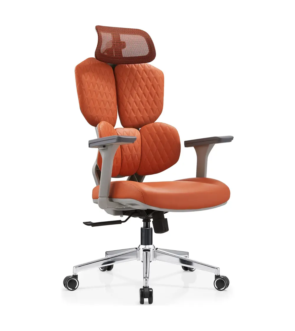 DJ-02 orange gaming-inspired dual-back ergonomic office chair