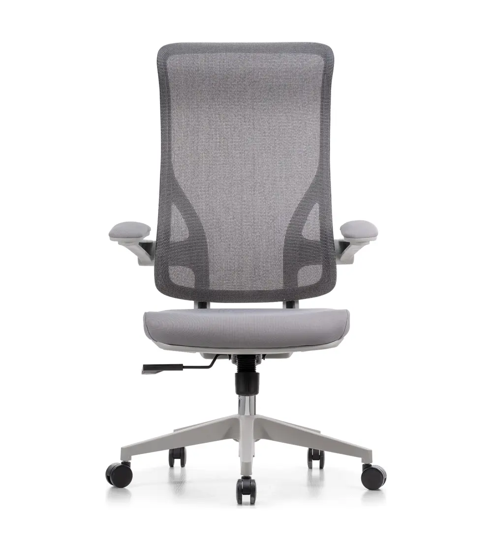M-98A-3 gray high-back mesh task chair with flip-up arms