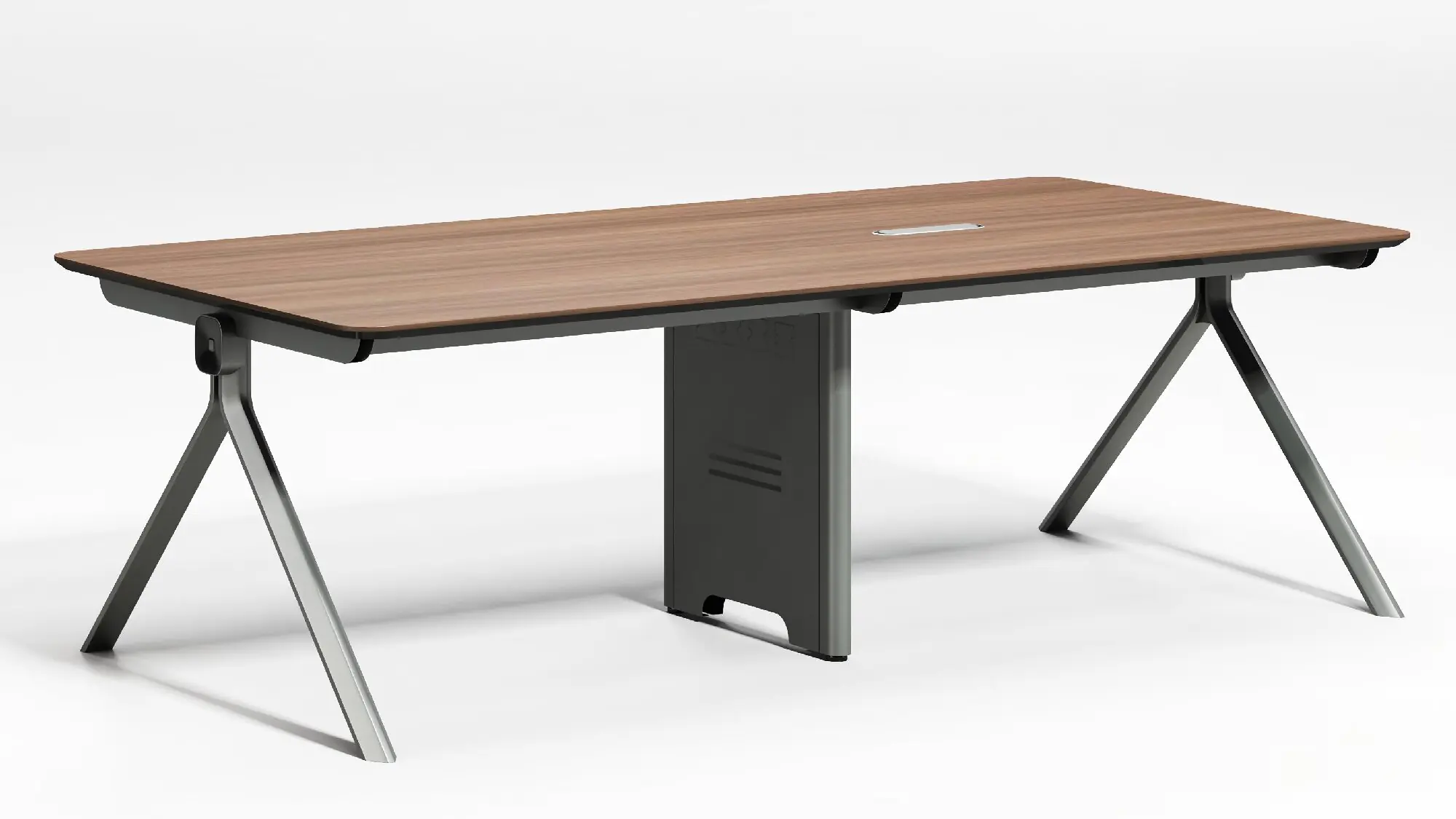 Complete modular office benching desk with full worktop and structural legs