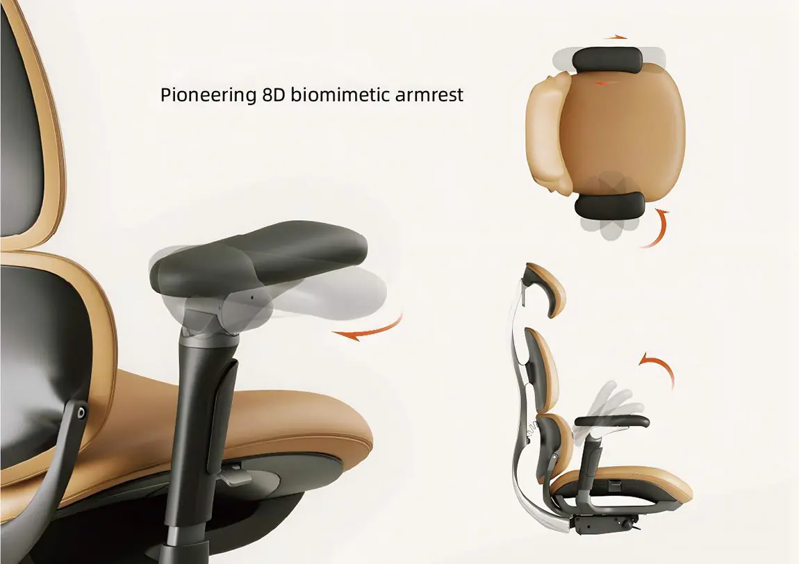 Multi-directional ergonomic office chair armrest adjustment reference