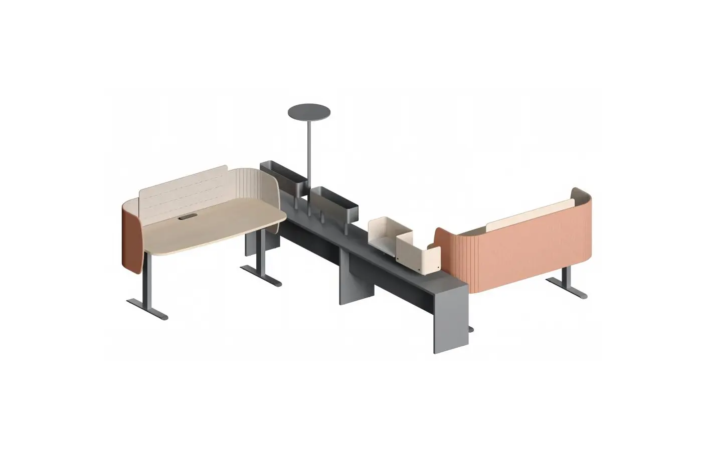 OFE-WTF10-1607 commercial staff desk, product view 2
