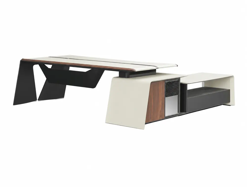 H-06A modern executive desk on white background