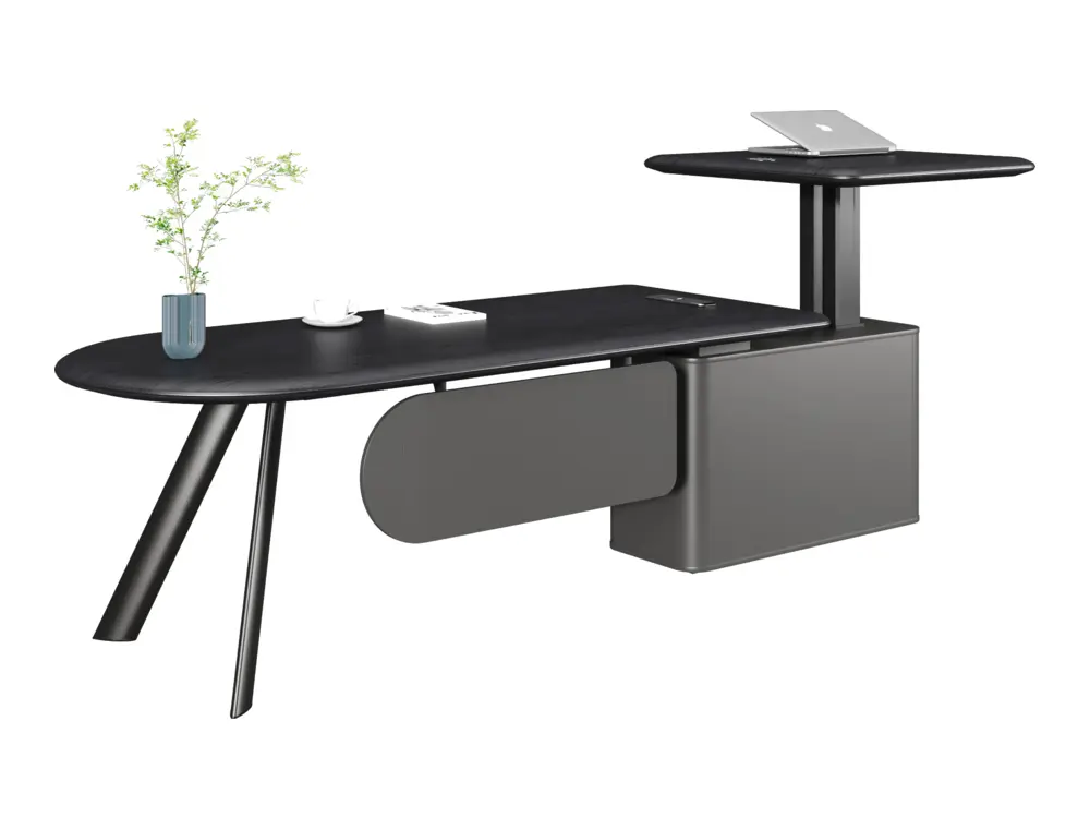 JG-01D30 height-adjustable executive desk on white background