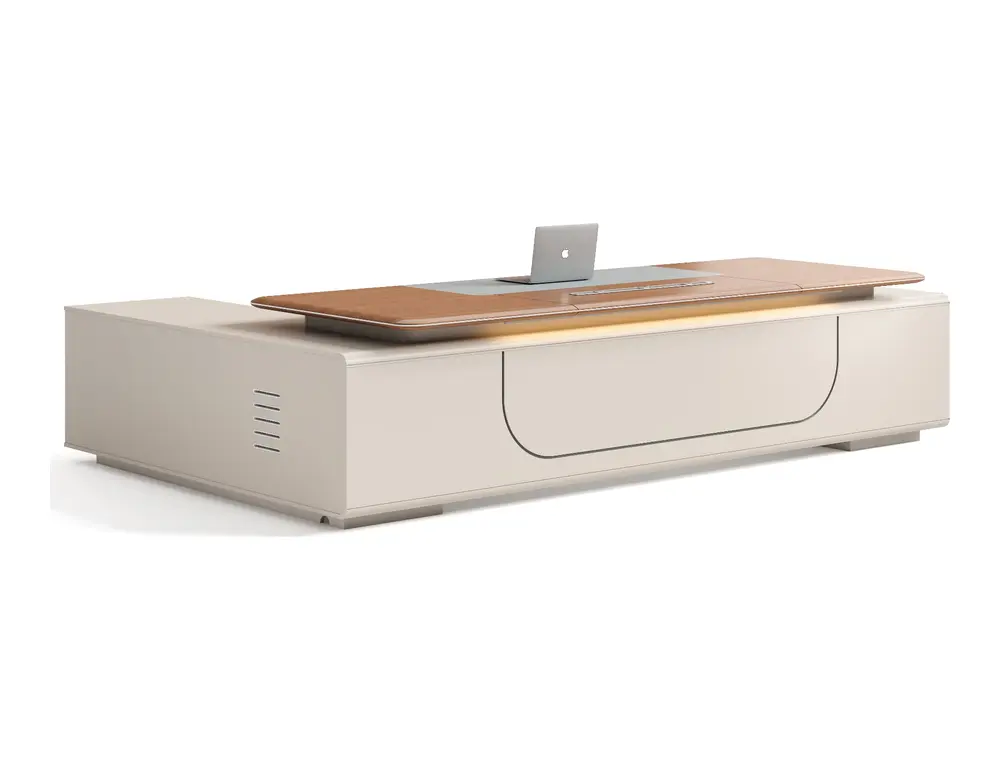 DY-D0132 executive office desk on coordinated white background