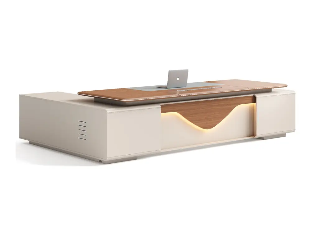 DY-D0224 executive office desk on coordinated white background