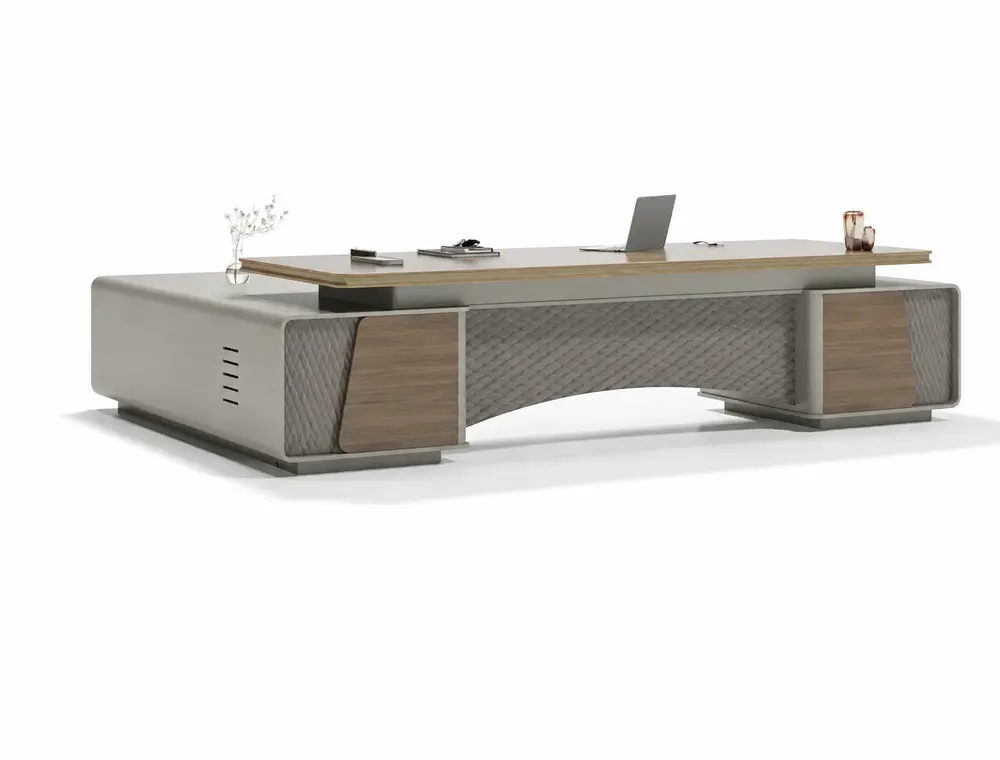 DY-QXD0132 executive office desk on coordinated white background