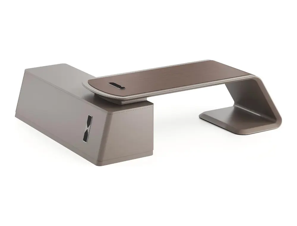 KJ-BJD-KMBT30-L executive office desk on coordinated white background