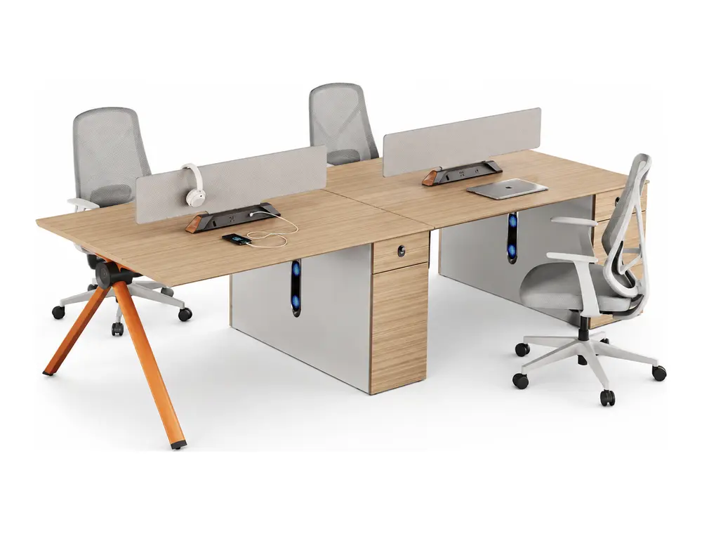 FL-P02-2A executive staff workstation in a dark office setting