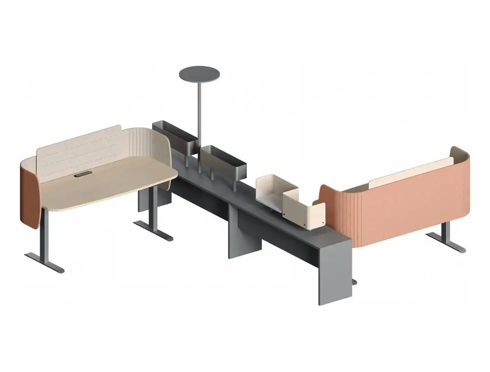 OFE-WTF10-1607 staff desk system in a contemporary office