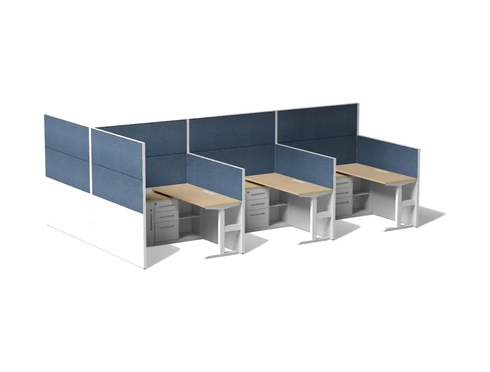 DO-DGL-PF46-T commercial staff workstation on a coordinated white background