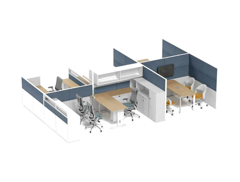 DO-DGL-PF6 commercial staff workstation on a coordinated white background